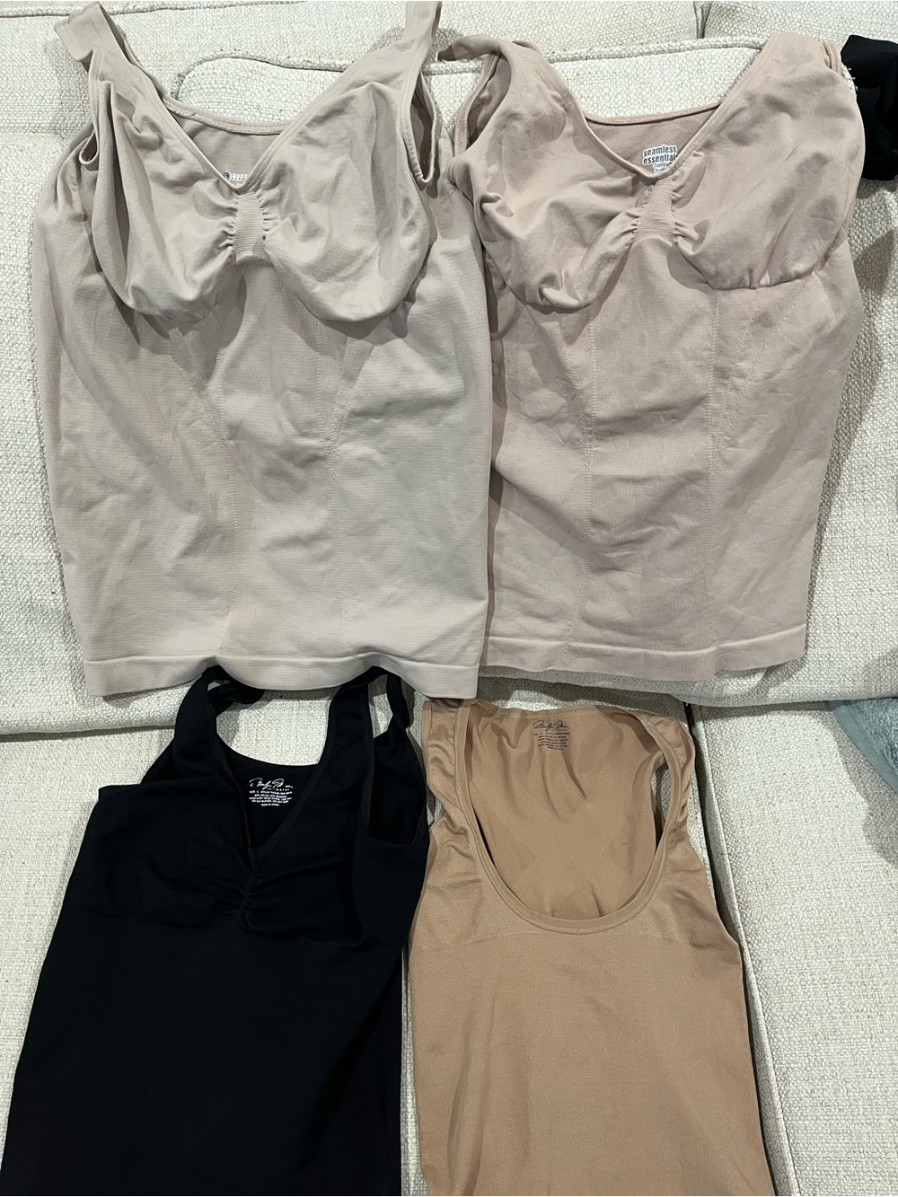 Seamless Shaping Tank Top - Nude, Black, Tan 5 pieces